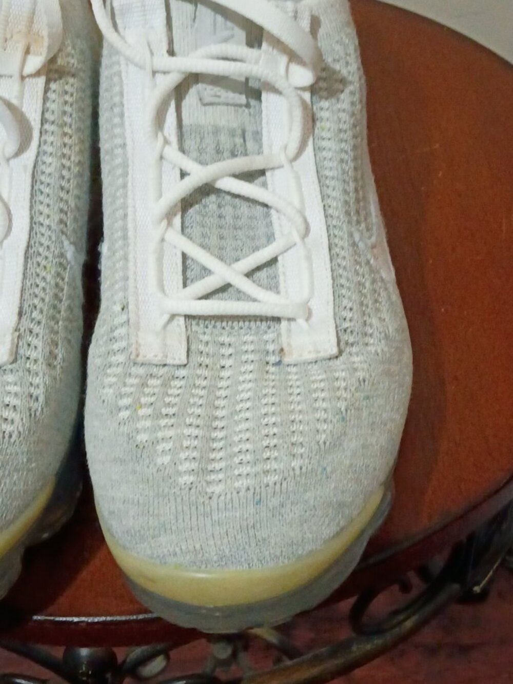 Nike Air Vapor Max 2021 Flyknit DC4112100 Shoes Wht Pure Platinum Womens Sz 8.5 - Picture 8 of 14